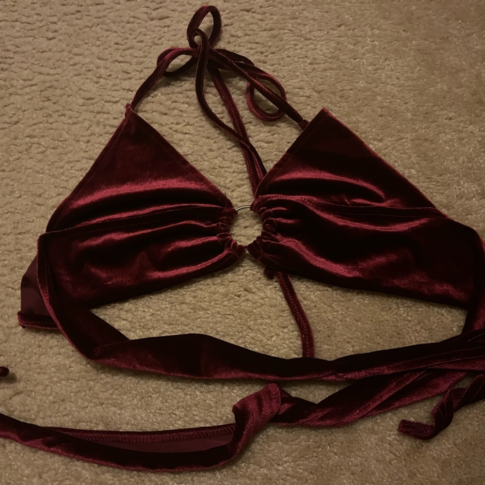 Velvet sexy tie top